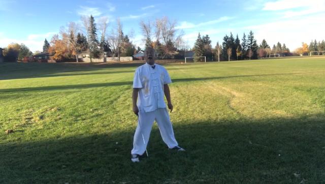 2太极剑第二十九式：右弓步劈（一）分解动作两个：1，..."