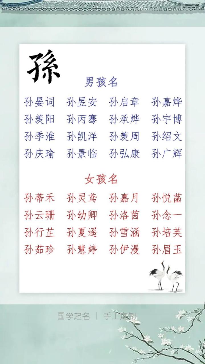 给孙姓宝宝取名起名大全 孙姓男孩起名三个字的名字