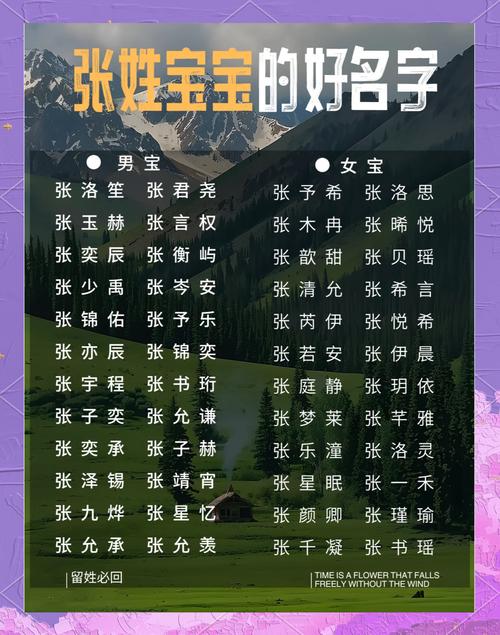 张姓生字辈女宝宝取名 张姓字辈查询表
