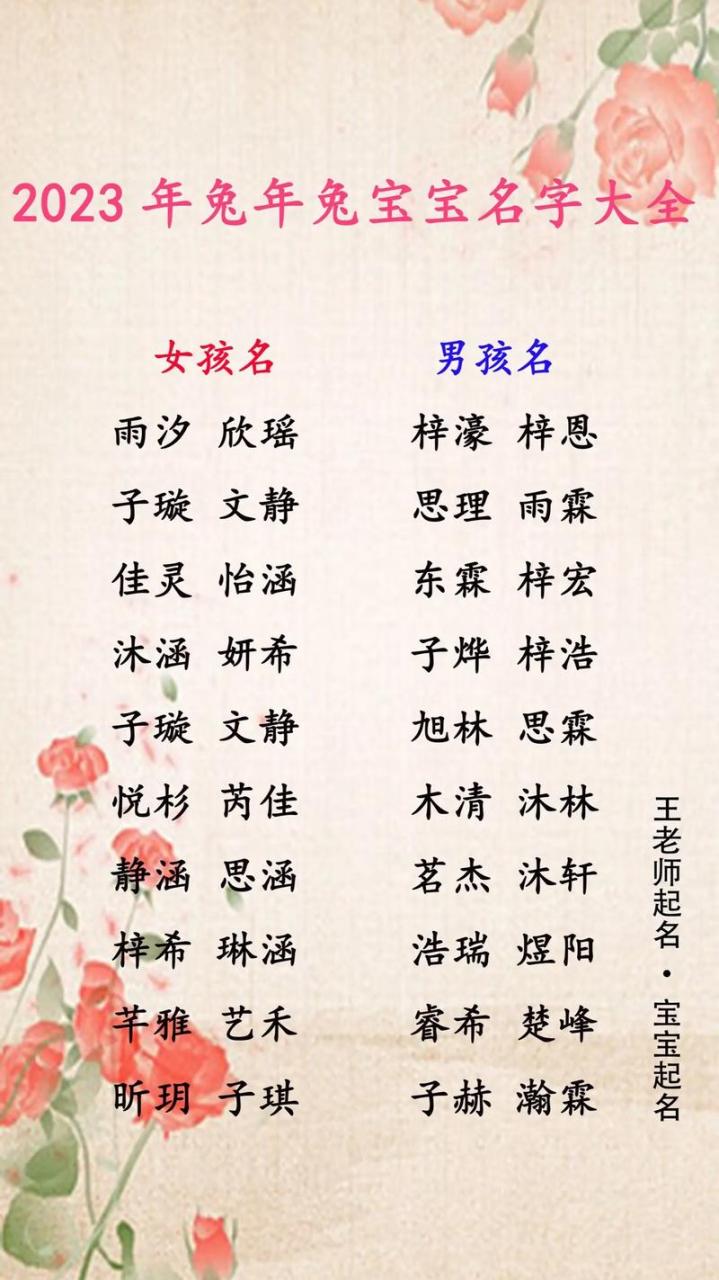 兔年忠字辈给宝宝取名 龙年女宝宝取名书