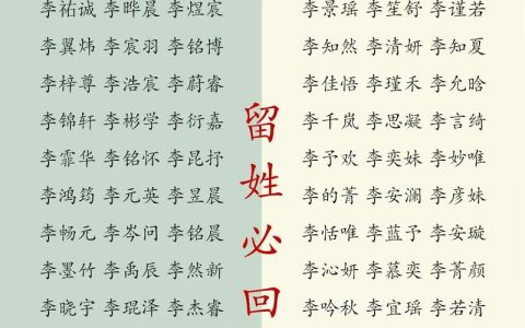 最新的李姓宝宝取名 李姓24字辈取名
