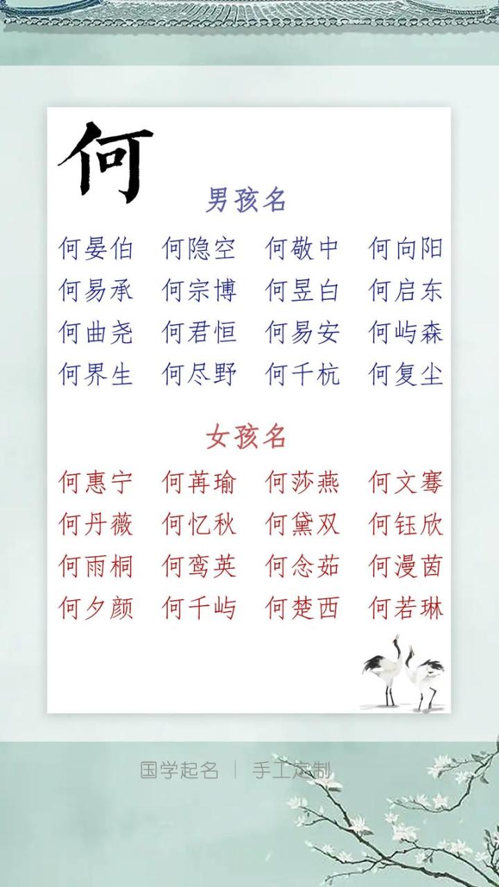 兔年姓何宝宝取名大全男孩 解姓男孩取名兔年