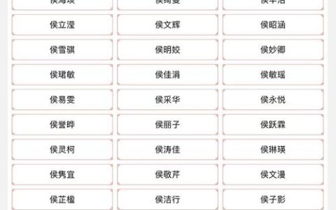 姓候的宝宝起名男孩名字 起名大全男孩名字小名