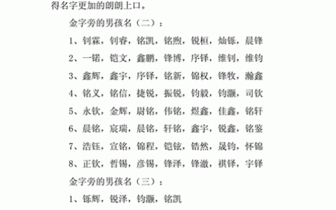 猪宝宝起名带有金字旁的 起名大全猪宝宝带吉字