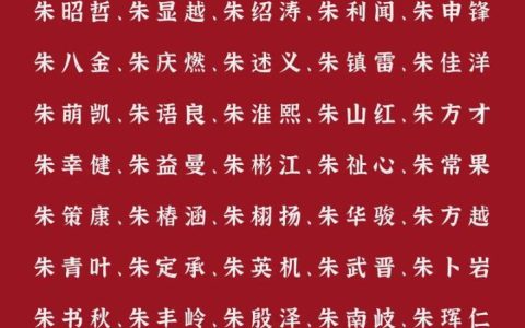 给朱姓男宝宝起名 朱姓男宝宝名字大全