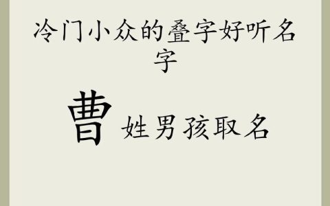 曹姓起名男宝宝两字 曹姓男孩起名大全2025