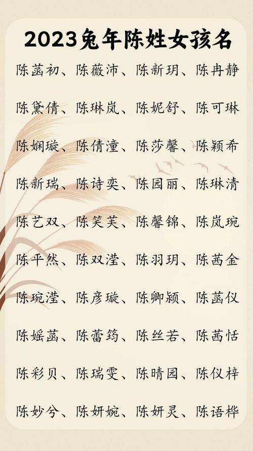 姓陈的兔女宝宝起名字 兔宝宝男孩姓陈名字大全