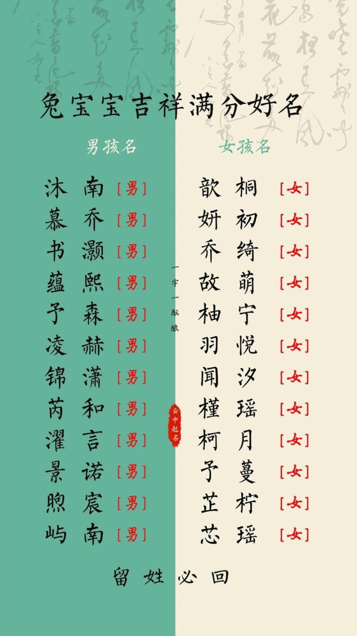 宝宝虎兔起名字大全 喜土喜金兔宝宝取名