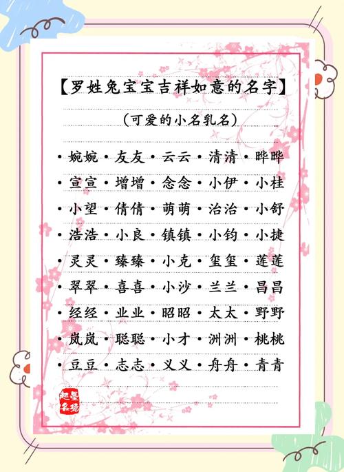 兔年男宝宝名字罗姓取名 姓罗兔宝宝取名男孩名字