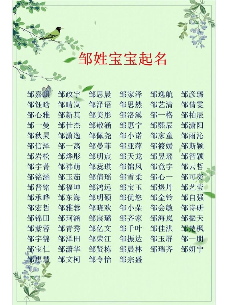 宝宝姓邹怎么起名 女宝宝起名姓邹怎么起好