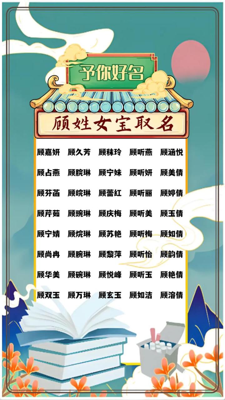 顾姓女宝宝取名2025年 顾姓女宝取名寓意