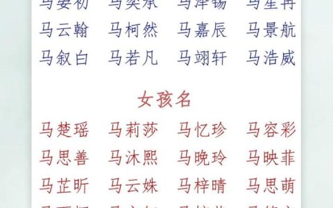 取名姓马女宝宝 姓马的宝宝起名大全