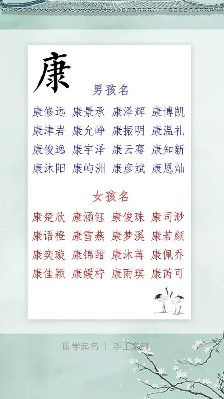 宝宝起名康佳 2025女童起名