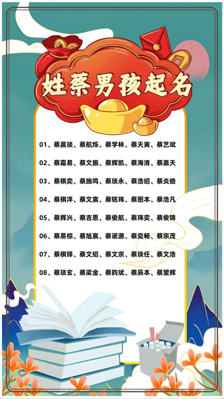虎年男宝宝姓蔡起名子好吗 姓蔡仕字辈男孩取名大全