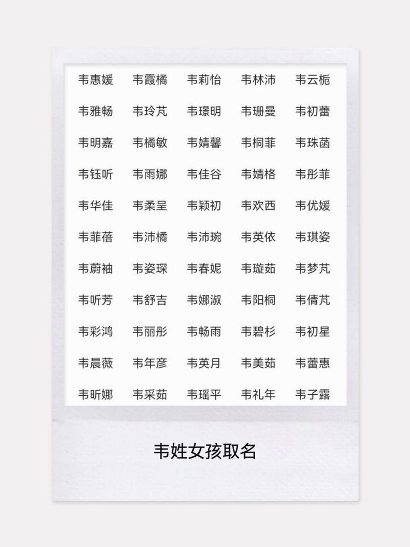 宝宝韦氏取名大全女孩 韦氏儿童取名大全