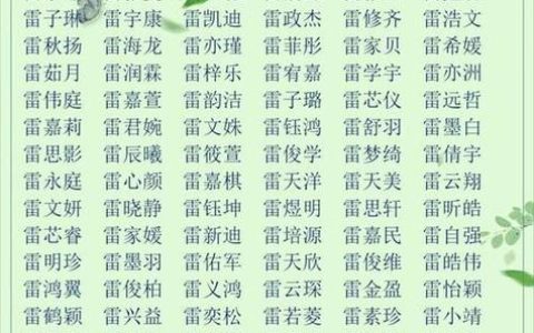 姓雷属鸡取名女孩虎宝宝 雷姓属虎取名大全