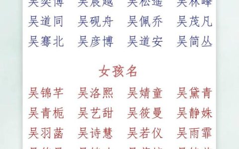 吴姓男宝宝起名大全集 吴姓男宝宝取名四字大全