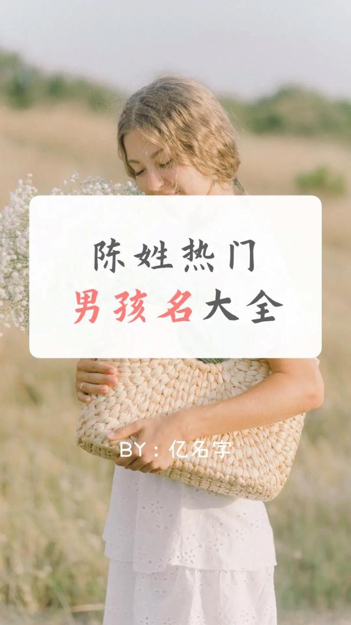 陈姓男孩名：大气磅礴，朗朗上口